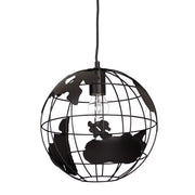 Suspension « globe terrestre » Relaxdays - Ø 30 cm - Réglable en hauteur - Noir