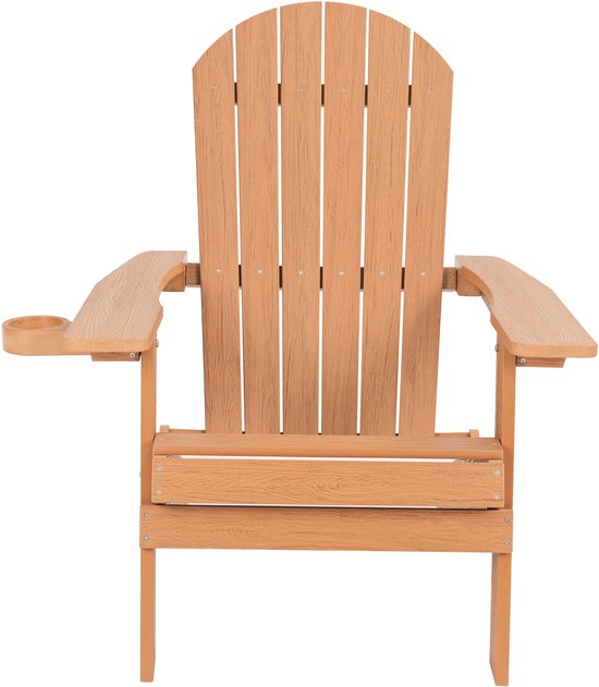 Chaise AXI Claire Adirondack marron – Chaise de jardin en plastique avec accoudoirs – Pliable – Dossier haut – Chaise de jardin – 84,5 x 77 x 95,5 cm – Durable et résistante aux intempéries