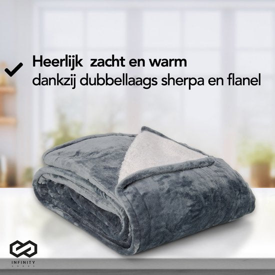 Infinity Goods Couverture électrique - Couverture chauffante - 1 personne - 160 x 130 cm - Avec minuterie - Couverture - Polaire - Anthracite