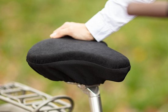TEMPUR® - Housse de selle de vélo - Noir - 33,5 x 33 x 3 cm - Grand - Housse de selle de vélo - Confort - Mousse à mémoire de forme