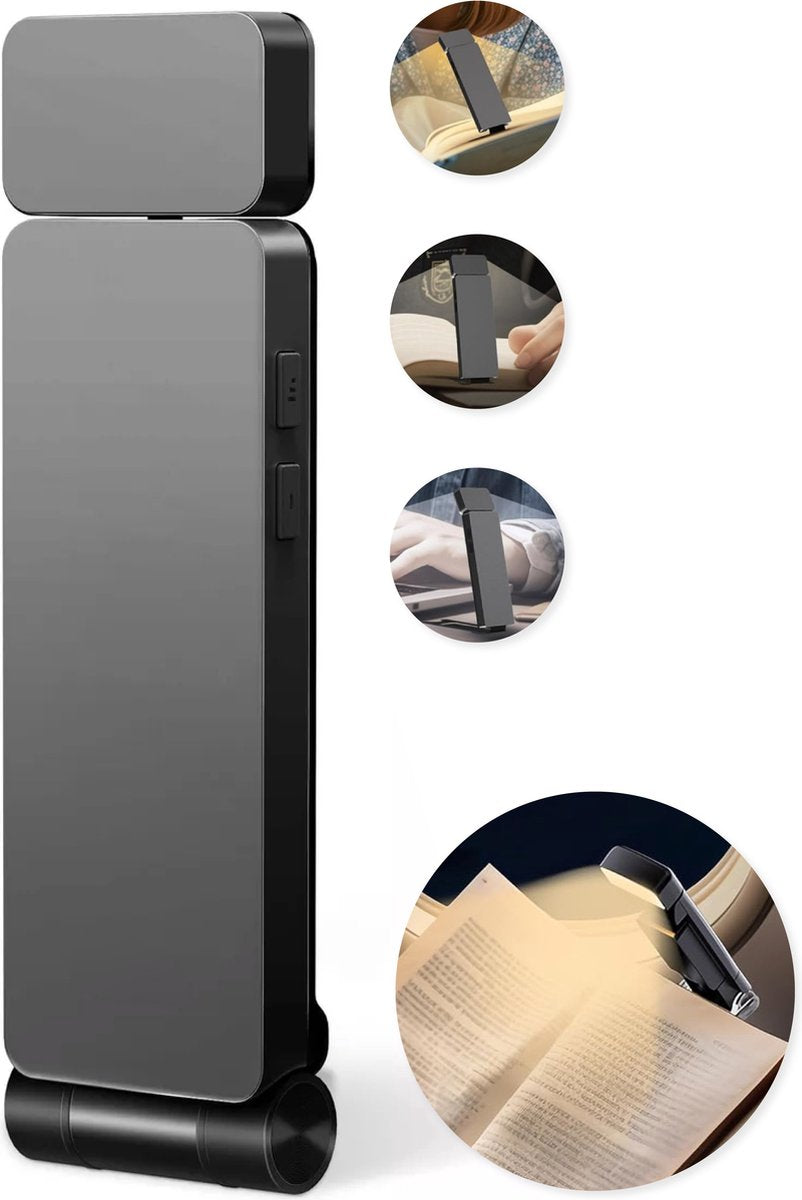 Skoov Liseuse LED avec clip - noir - 3,6 x 1,4 x 11,5 cm - 80 heures de plaisir de lecture - dimmable - rechargeable par USB-C