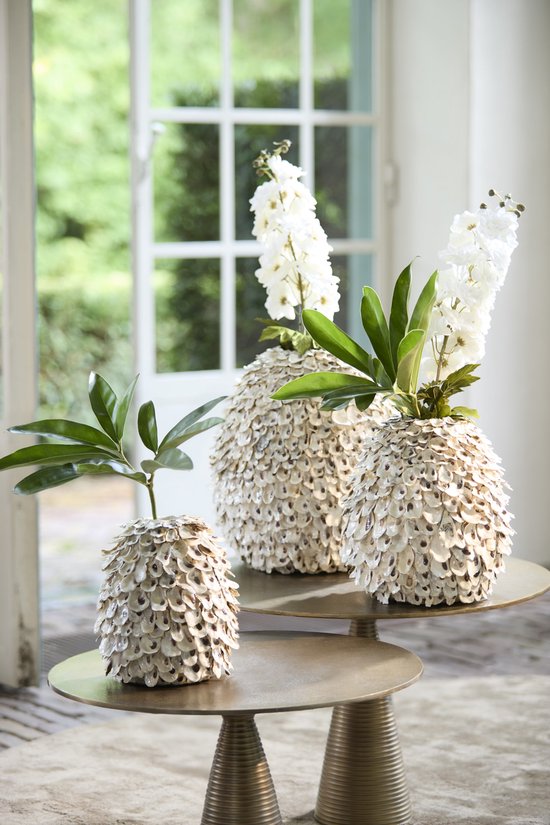 Light & Living vase en bambou UBATE crème marron - Ø33x35 cm