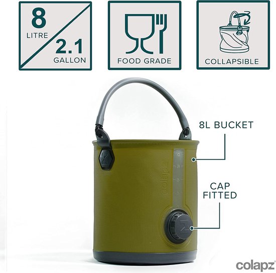 Colapz 2-en-1 : réservoir d'eau pliable avec robinet - bidon d'eau de camping portable
