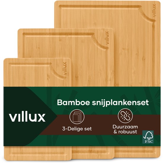Planche à découper Villux - Lot de planches à découper - Planche à découper en bois - Planches à découper - Planche à découper en bambou - Planche à découper en bois - Planche à tapas - Planche apéritive - Planche de service - Planche à amuse-bouches - eB