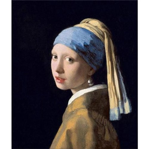 Peinture sur chanson - Fille à l'Oreille de Perle - 40x50cm - 3 pinceaux