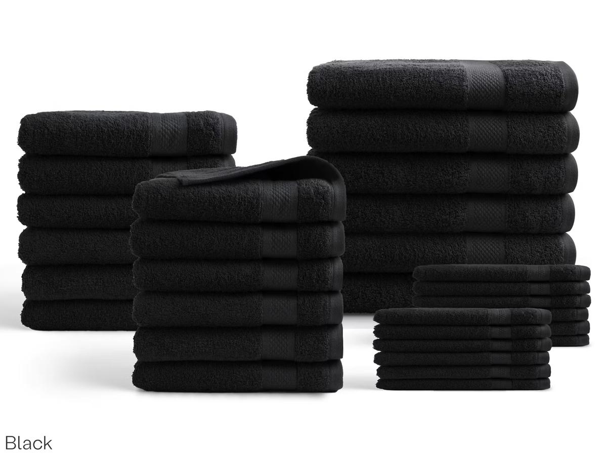 Ensemble de linge de bain DoubleDry, collection Hôtel - 30 pièces - 500 g/m² - Bordeaux