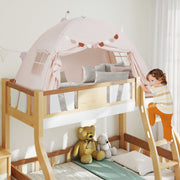 Tente pour enfants Coast pour deux personnes - Tente pliable à baldaquin - Avec fenêtres et bannière - 201 x 100 x 122 cm - Beige