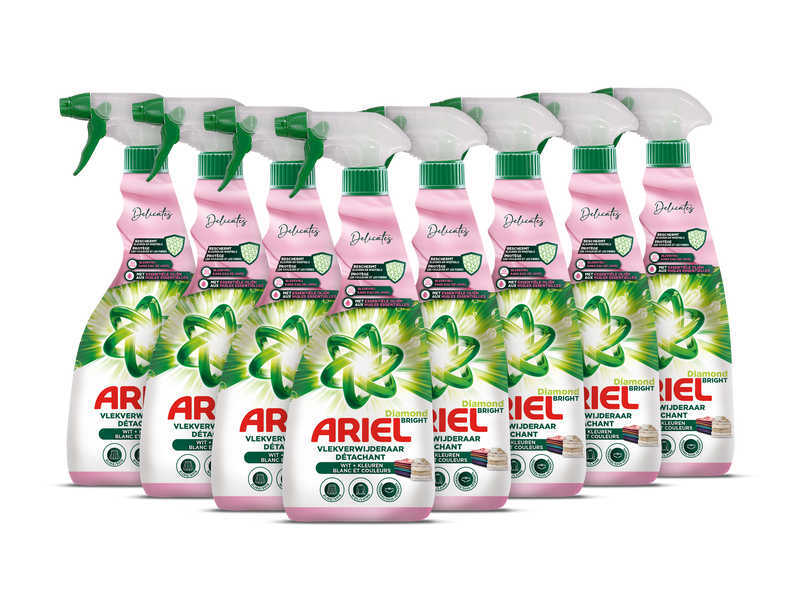 Spray détachant Ariel Delicate & Wool – 8 x 750 ml – Pour la laine, la soie et les vêtements colorés