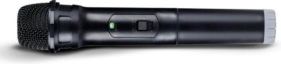 Enceinte Bluetooth avec microphone - Boîte de réception avec éclairage d'ambiance - Boîte à musique et Karaoké - Enceinte de réception avec entrées Bluetooth, Aux et USB - Facile à déplacer grâce à la poignée - Noir