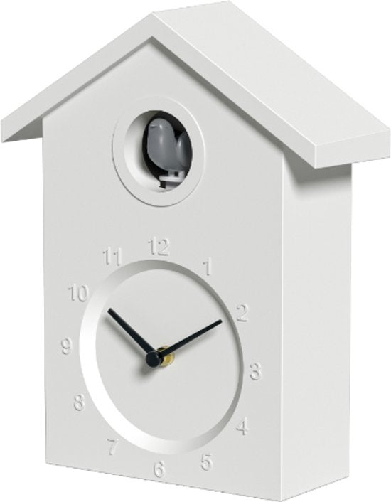 Horloge murale Nexxt avec coucou, volume réglable et mode nuit - Blanche