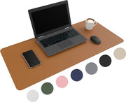 WURK Tapis de bureau professionnel en cuir synthétique - Organisateur de bureau - Accessoires de bureau - Tapis de souris XXL- Inclut un clip pour câble - 80x40 - Cognac Brown