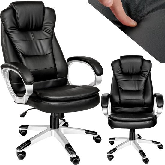 Tectake Luxury Design Office Chair - Noir - Cuir synthétique - Réglable - 400578