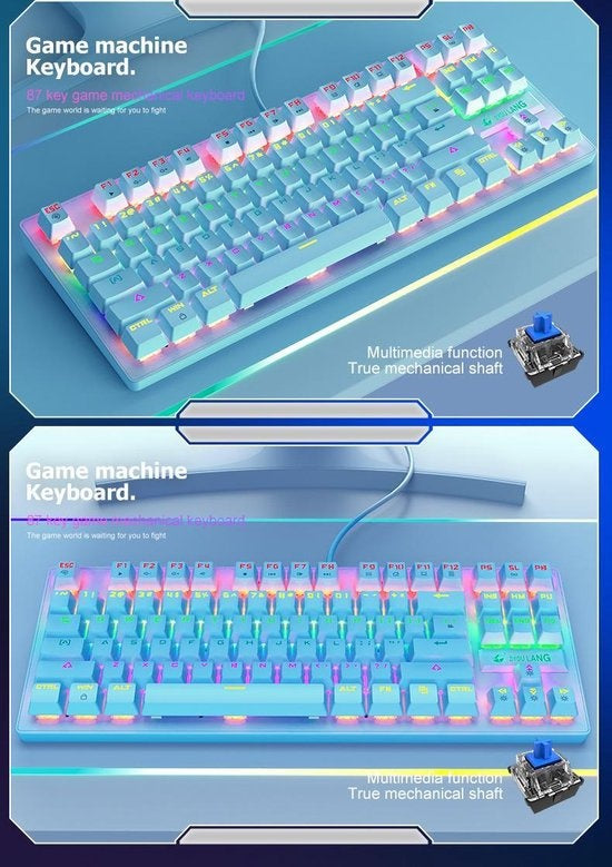 Clavier mécanique de jeu K2 RGB - Convient à Windows/Mac - interrupteur bleu