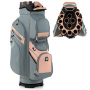 Sac de golf Coast - 14 compartiments - 11 poches de rangement - gris + orange