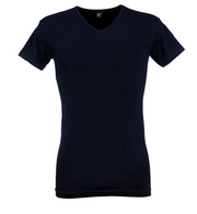 4x Alan Red T-Shirts Men - Navy - Size M - V-neck & Round Neck - Body Fit - 93% Cotton / 7% Elastane