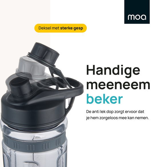 MOA Blender To Go - Smoothie Maker avec 2 gobelets en Tritan de 600ml - Mini Blender - 800W - acier inoxydable - Silver