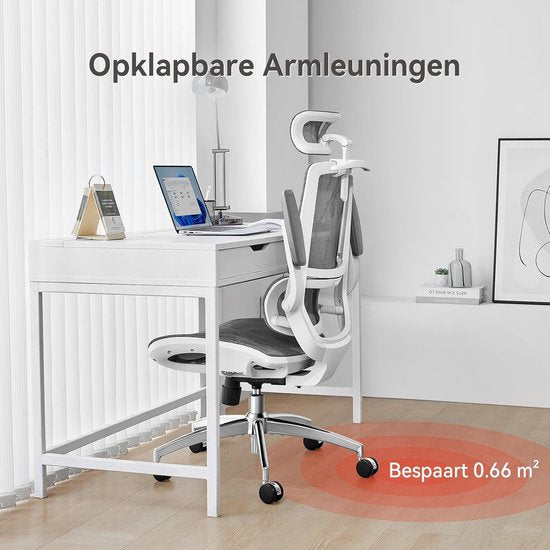 Sihoo M59AS : chaise de bureau ergonomique - Accoudoirs réglables en 3D et rabattables à 90° - Double dossier avec soutien lombaire adaptatif - Coussin d'assise en forme de selle - Maille de haute qualité - Certifié BIFMA/SGS - Jusqu'à 150 kg - 43,5 x 50,