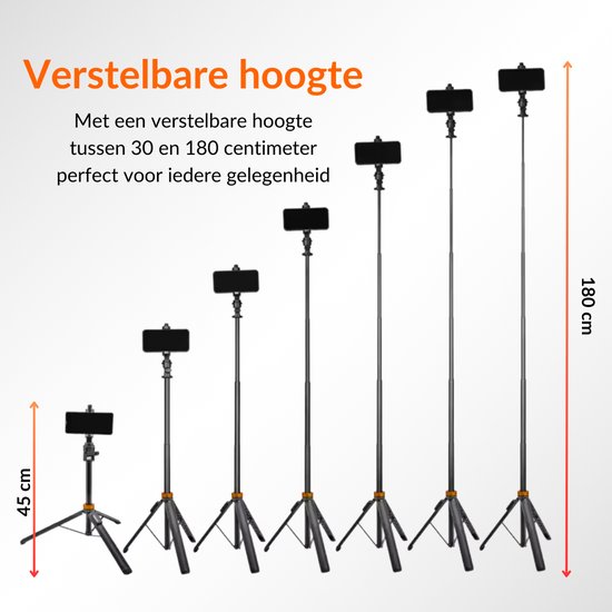 une journée ensoleillée Trépied pour téléphone - Trépied Smartphone - Trépied Smartphone - Selfie Stick Trépied - Trépied Téléphone - Trépied iPhone - Trépied iPhone - Support pour téléphone - Jusqu'à 180 cm - Trépied pour GoPro