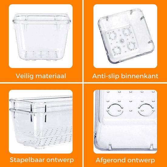 Posity Organisateur de tiroirs - 12 pièces - Plateaux d'organisation - Plateaux de tiroirs - Plateaux de stockage - Organisateur de maquillage - Pour la cuisine, la salle de bain et le bureau - Plastique - Transparent
