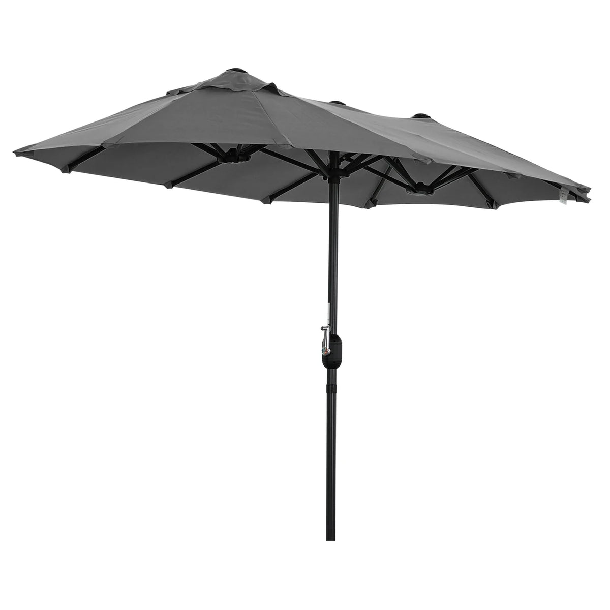 Angel Living 297 × 153 cm, parasol de jardin double, beige – UPF 50+, forme ovale, manivelle