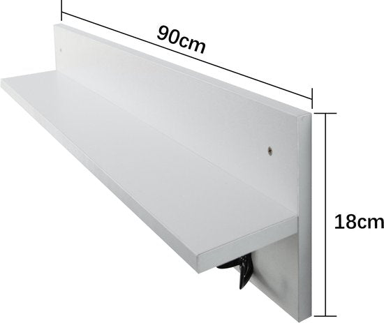 DMV - Baguette - Baguette murale - étagère de rangement - fonctionnelle - élégante - blanche