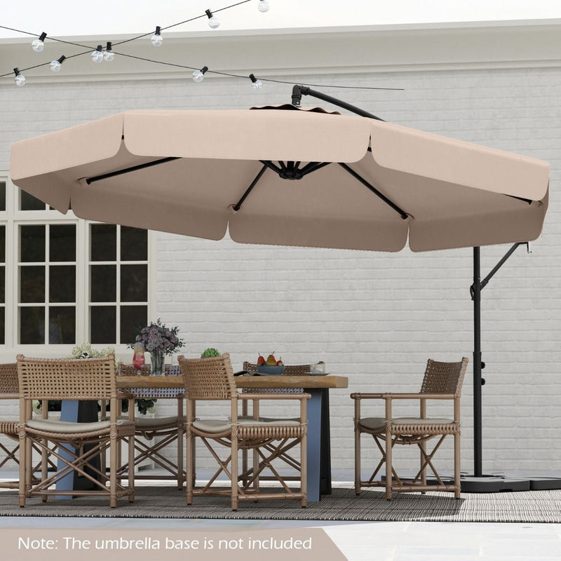 Parasol suspendu Coast - 305 cm de diamètre - Réglable en hauteur - Housse de protection incluse - Beige