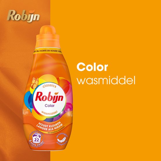 Robijn Klein & Krachtig Lessive pour linge de couleur, 22 lavages, 665 ml