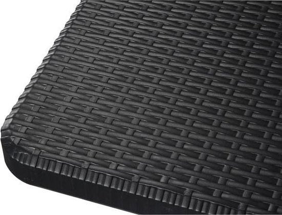 Perel Table pliante, pliable, résistante aux intempéries, poignée, aspect rotin, maximum 100 kg, noir