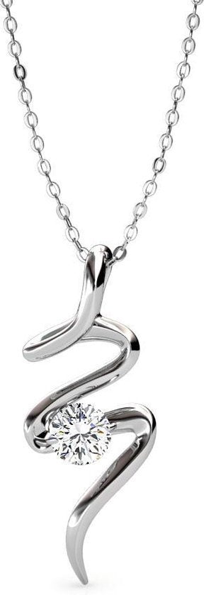Yolora Collier femme avec pendentif - Cristal Kalpa Camaka - Argent - Plaqué or blanc 18K