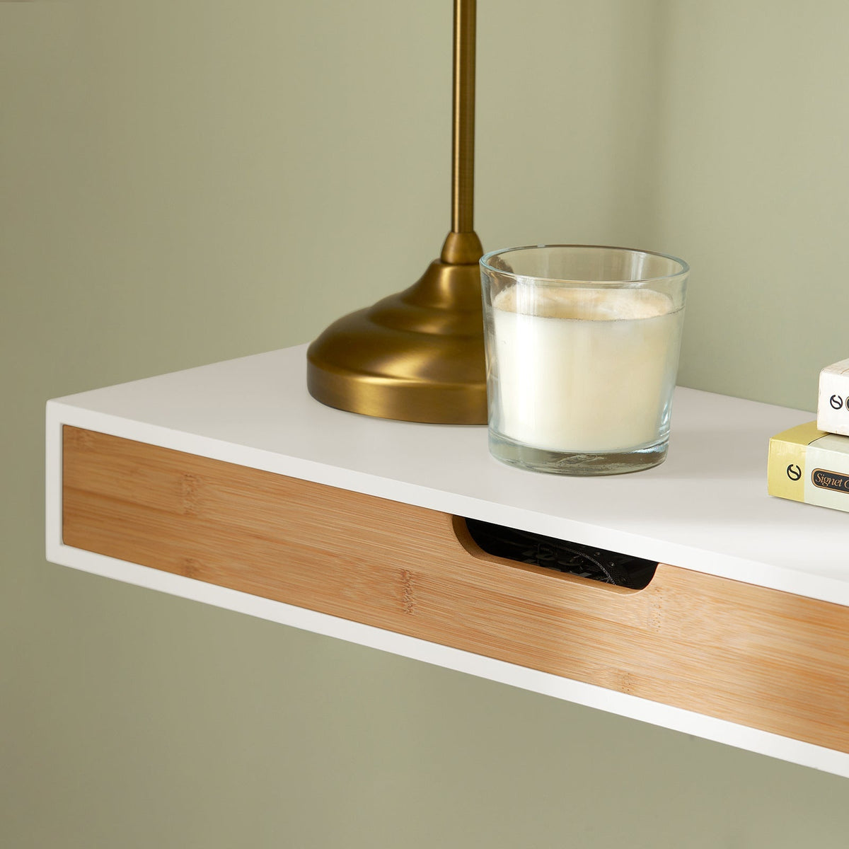 Etagère murale - SoBuy - avec 1 tiroir - Max 5 kg - 60 x 25 x 8 cm - Blanc/ Brun