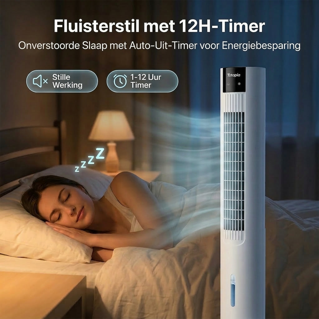 Ventilateur colonne à refroidissement par eau Totopia - oscillation à 70°