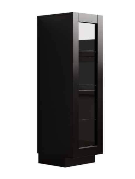 Vitrine VDD Home avec porte vitrée - Noire - 37 x 39,5 x 120,5 cm