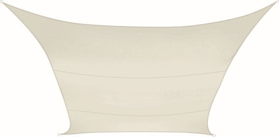 Perel Toile d'ombrage, hydrofuge, 4 x 3 m, 160 g/m², polyester, rectangle, crème