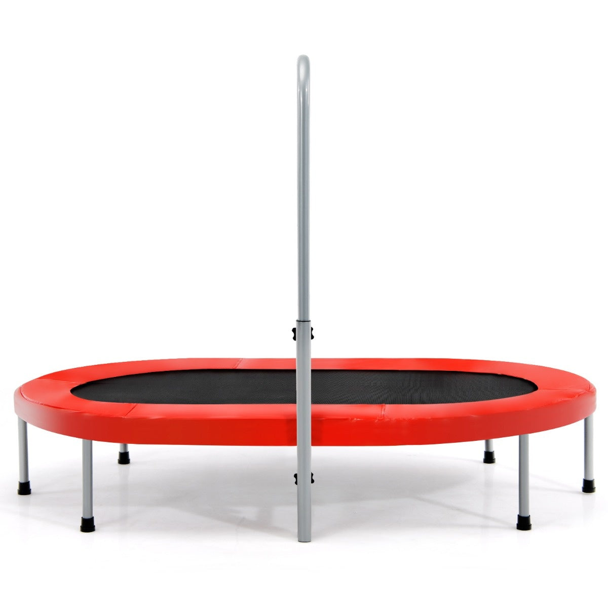 Coast double trampoline trampoline fitness pliable avec main courante réglable 154 x 90 x 92 -132 cm rouge
