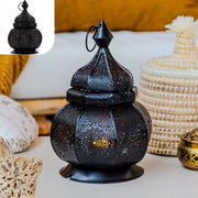 Gadgy Lanterne Orientale - Lanterne marocaine Windlight - Décoration d'intérieur - Lampe de table - Porte-lampions Salon - Porte-lampions Cadeau - Métal 26x18 CM