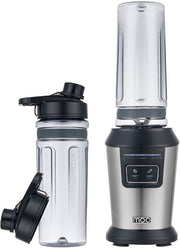 MOA Blender To Go - Smoothie Maker avec 2 gobelets en Tritan de 600ml - Mini Blender - 800W - acier inoxydable - Silver