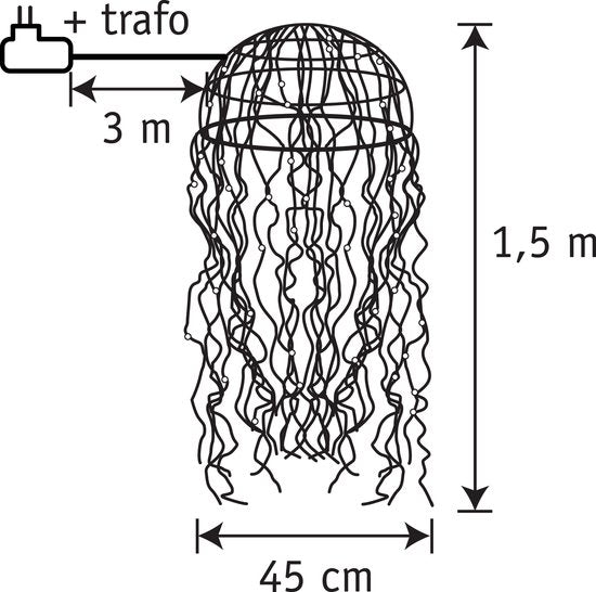 Lustre « Kwal » de Luca Lighting avec éclairage LED blanc chaud - H 150 x Ø 45 cm - Argent