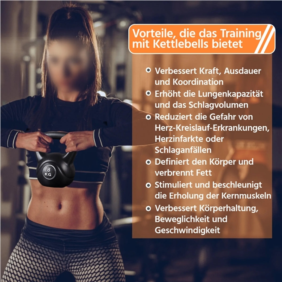 Yaheetech Kettlebell 8 kg - Poignée large, base plate et design anti-roulement - Pour la musculation et la gym à domicile - Plastique noir et béton - 22.5 x 19.5 x 26 cm