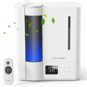 Humidificateur Erikssøn Elite - 8 litres - Convient pour le salon, le bureau, la chambre à coucher, la chambre de bébé - Humidificateur - Avec fonction d'aromathérapie - Blanc