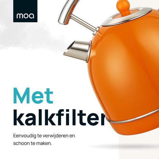 MOA Bouilloire Retro - 1,8L - Retro - 2200W - acier inoxydable - Orange