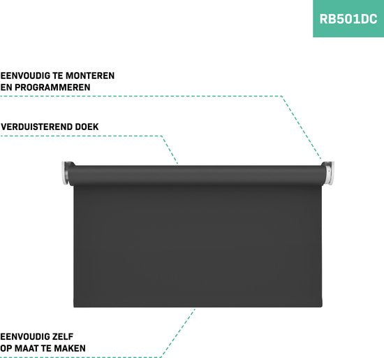 VONROC SMART BLINDS - Store électrique - Extension - 60 x 190 - Noir - Sans télécommande ni câble de recharge