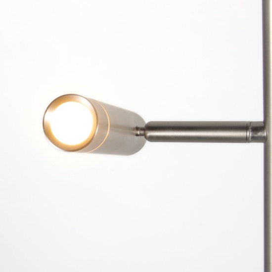 Lampadaire Volari 4711ST en acier, 2 lumières, avec LED « dim to warm » - idéal pour un usage intérieur, design moderne, hauteur 157 cm, base 21 x 21 cm, orientable et inclinable