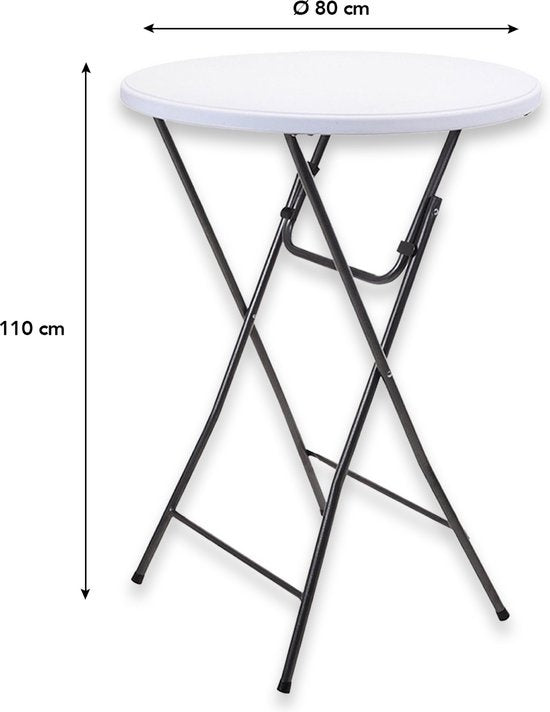 Infinity Goods 2 Sturdy Tables - Table de fête - Robuste et résistante aux intempéries - Pliable - 80cm x 110cm - Fête - Blanc/Gris