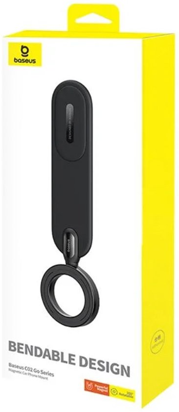 Baseus C02 Go - Support magnétique pour téléphone à fixer sur le tableau de bord - Compatible avec MagSafe - Pliable - Réglable - Noir