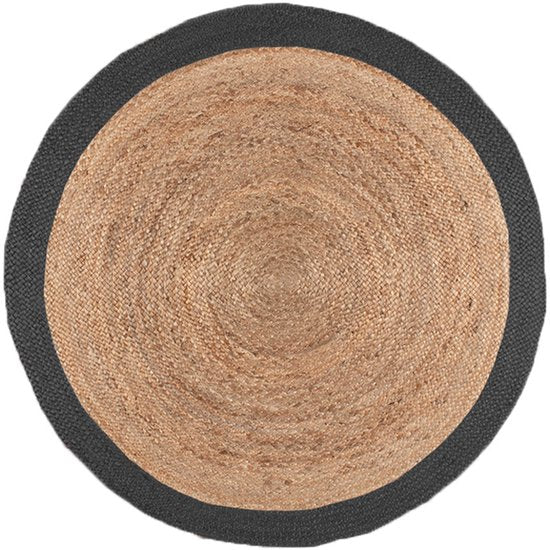Tapis en jute NATURL. - Fair Rond Naturel/Noir - Ø 120 cm
