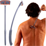 BRO SHAVER 2.2 Rasoir pour le dos pour hommes - 43 cm, acier inoxydable, 2 positions de rasage, convient aux lames doubles universelles, gris