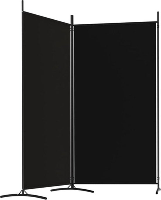 vidaXL - Paravent - avec - 2 - panneaux - 175 x 180 - cm - tissu - noir