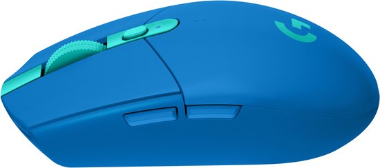 Souris de jeu Logitech G305 Lightspeed Bluetooth, optique, bleue, 6 boutons, 12 000 dpi, rétroéclairée, ergonomique