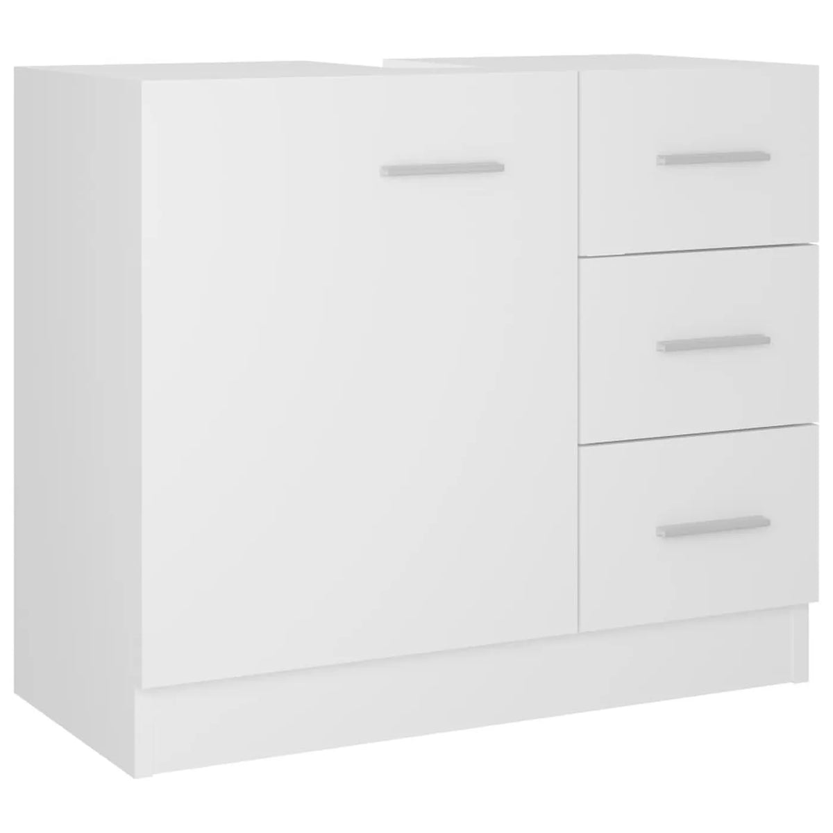 vidaXL Meuble-lavabo et meuble de salle de bains 63 x 30 x 54 cm – Blanc – Bois composite