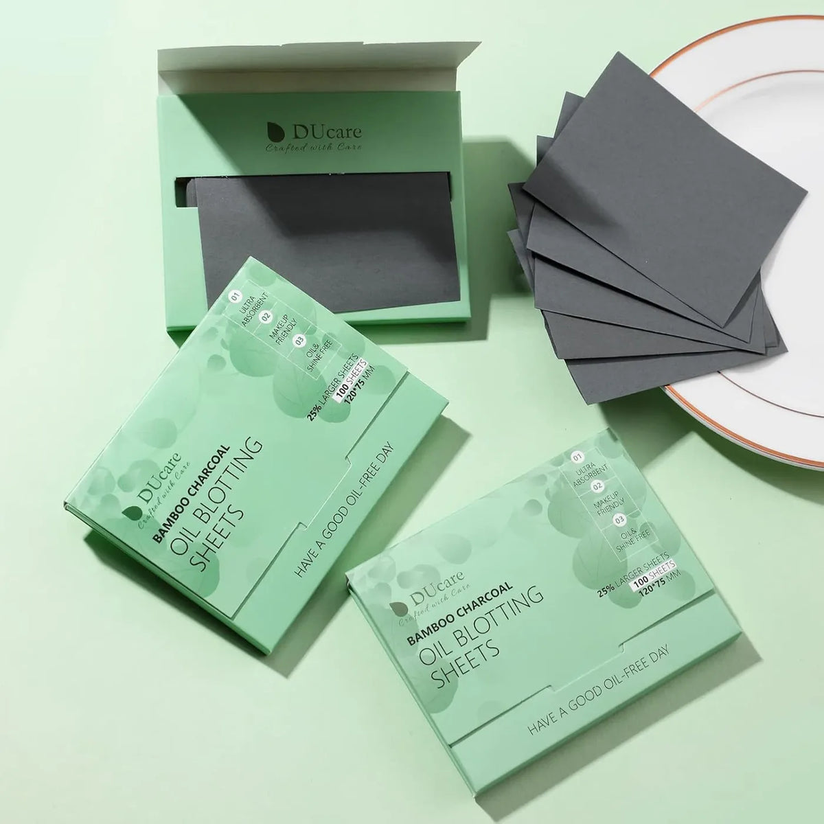 DUcare Feuilles matifiantes pour le visage - 100 pièces